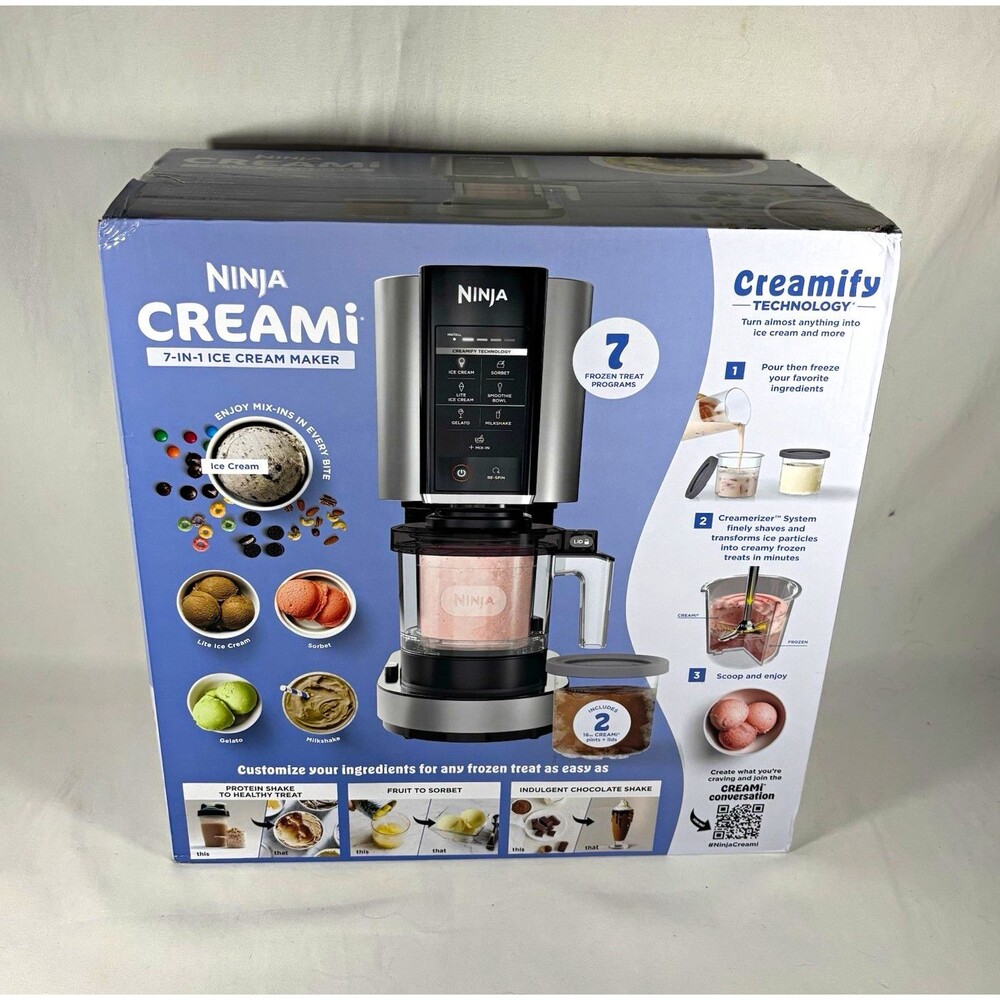 Ninja CREAMi 7-in-1 Ice Cream Maker 7 One-Touch Programs 800W 120V NC301
